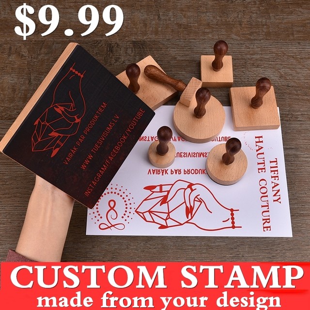 Custom Logo Rubber Stamps Wood  Custom Logo Self Inking Stamp - Custom  Wooden Stamp - Aliexpress